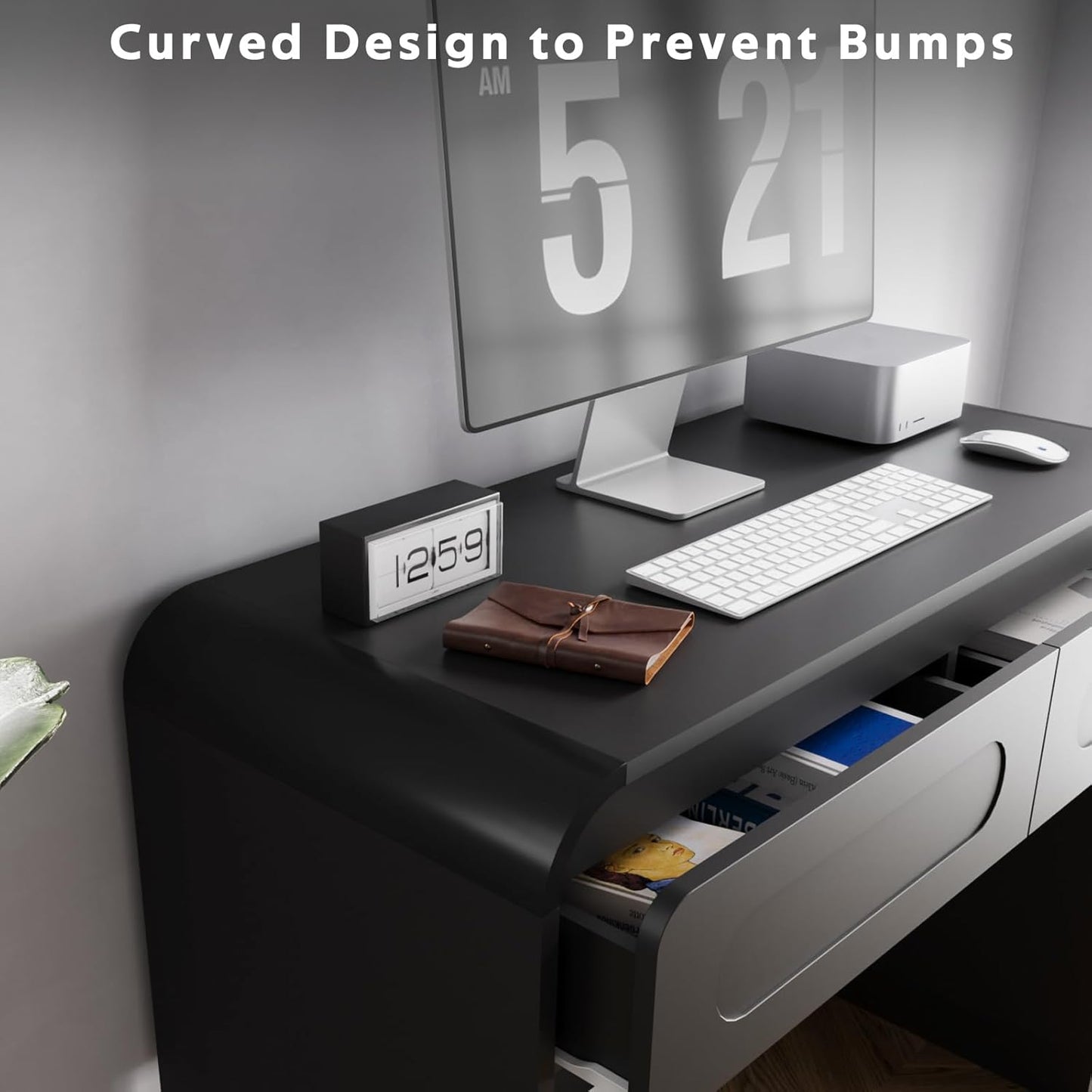 Makeup Vanity Desk with Large 37" Mirror and Lights, Vanity Desk with 2 Drawers and Storage Desktop Space