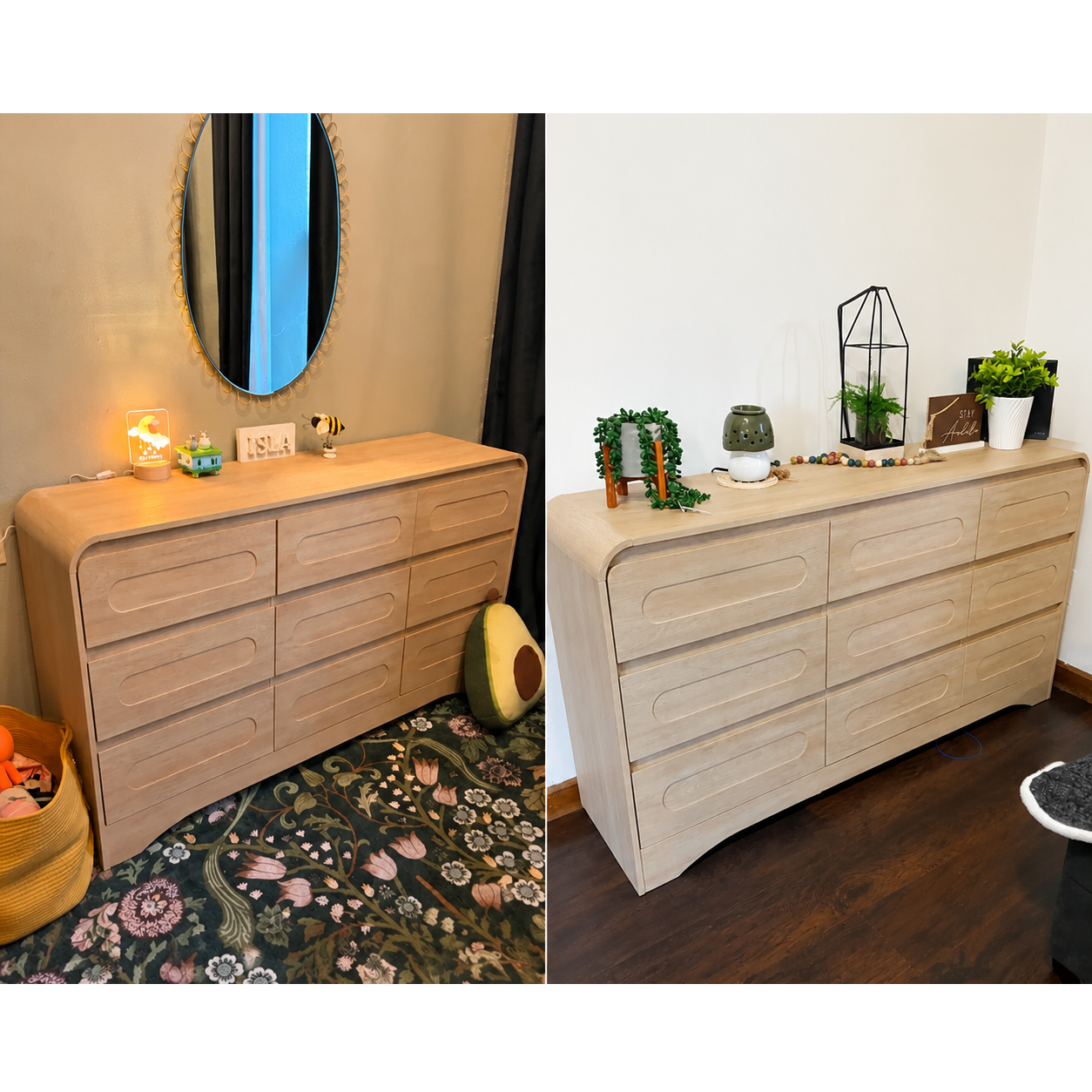 SOLACE FURNITURE 9 Drawers Dresser for Bedroom, 63" Wide Modern Dressers for Bedroom Living Room Hallway