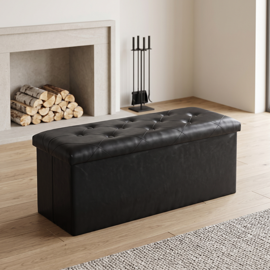 SOLACE FURNITURE Storage Bench, Foot Rest, End of Bed Bench, Storage Chest for Living Room, Bedroom, Entryway