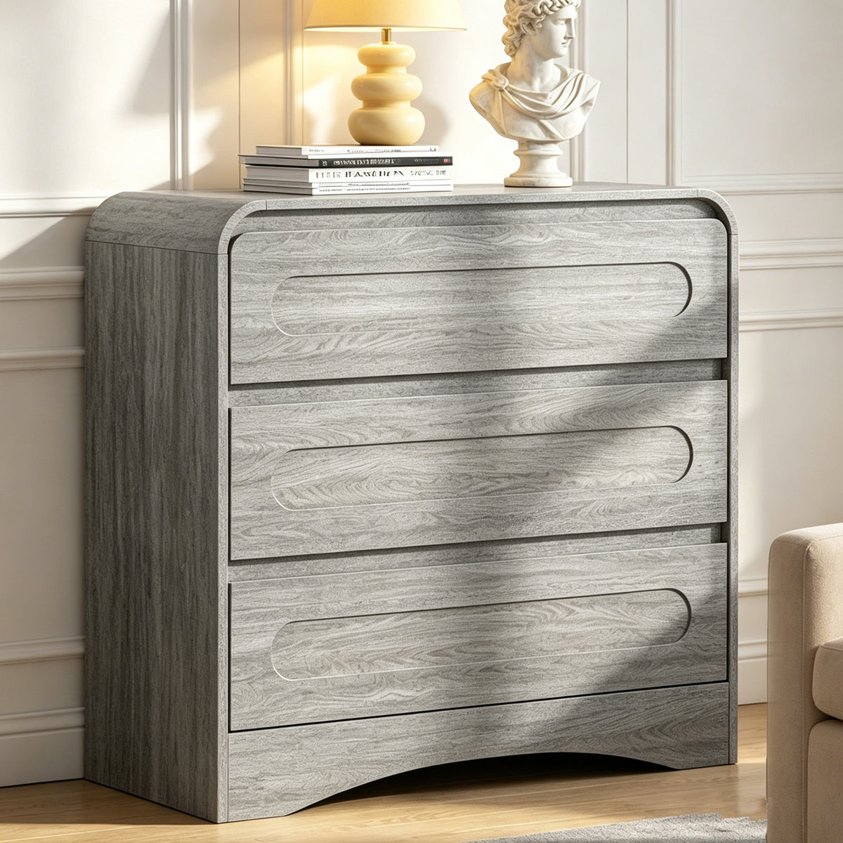3 Drawer Dressers for Bedroom, 32" Wide Wood Storage Dresser Chest of Drawers Organizer