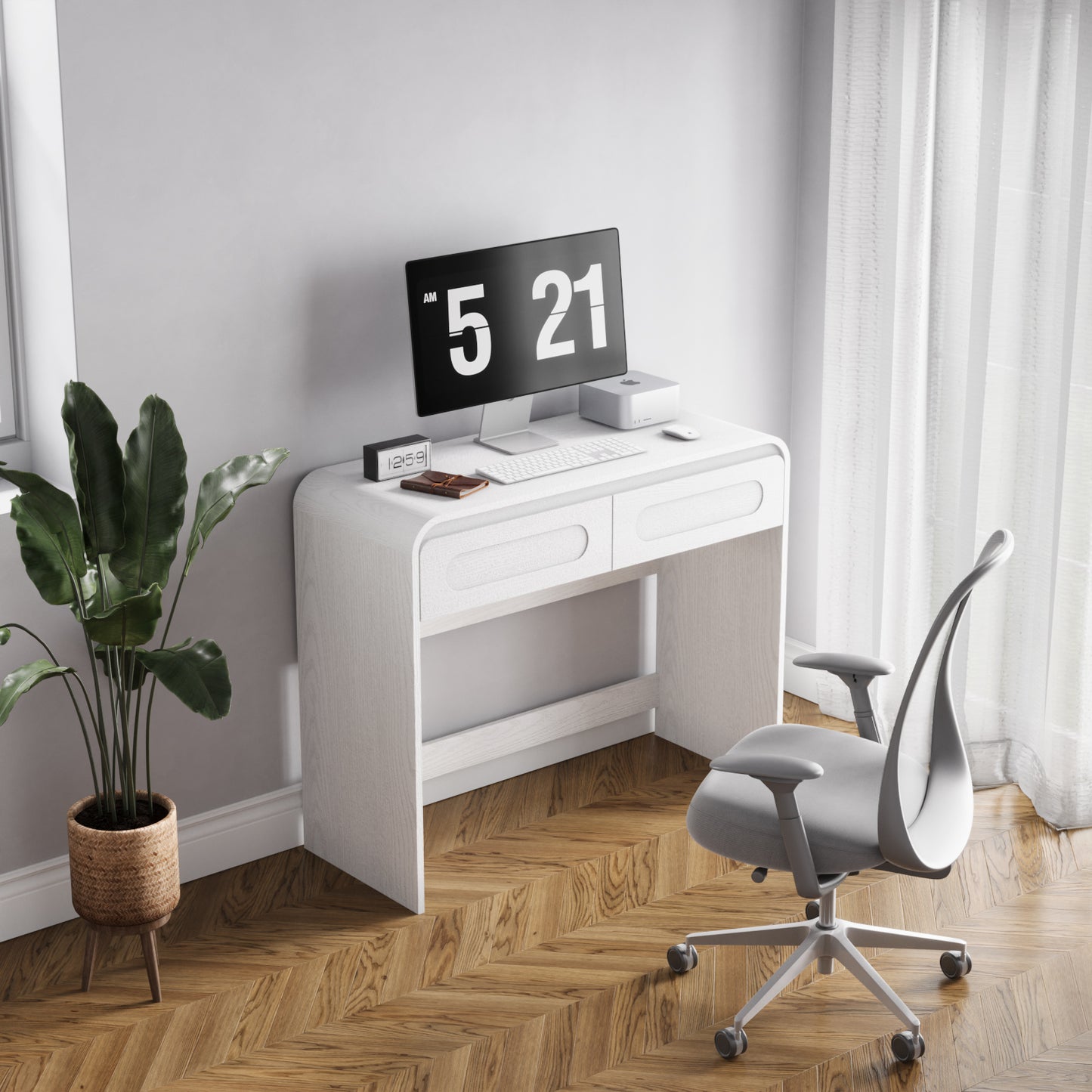 Vanity Desk, Makeup Vanity Desk with 2 Drawers Storage, Modern Makeup Vanity Dressing Table