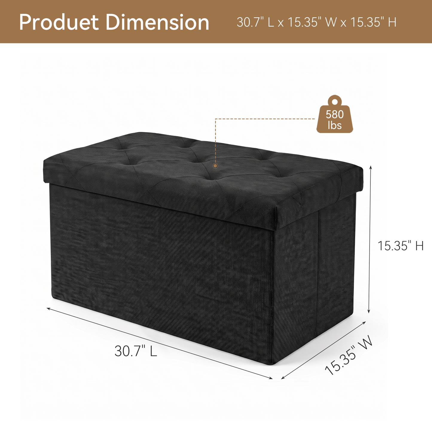 SOLACE FURNITURE Upholstered Bench with Storage, Foot Rest, Storage Chest for Living Room, Entryway