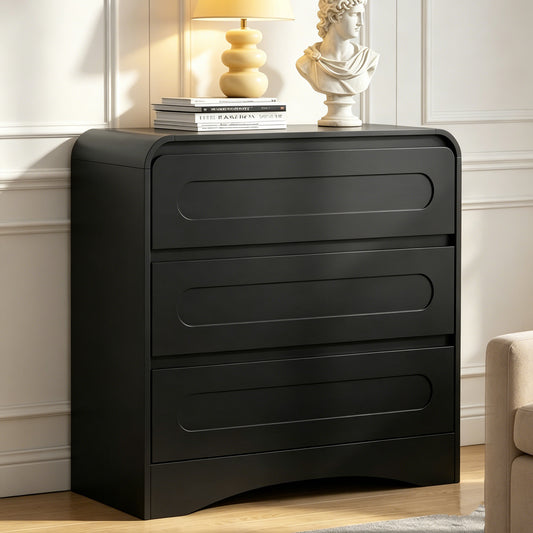 3 Drawer Dressers for Bedroom, 32" Wide Wood Storage Dresser Chest of Drawers Organizer
