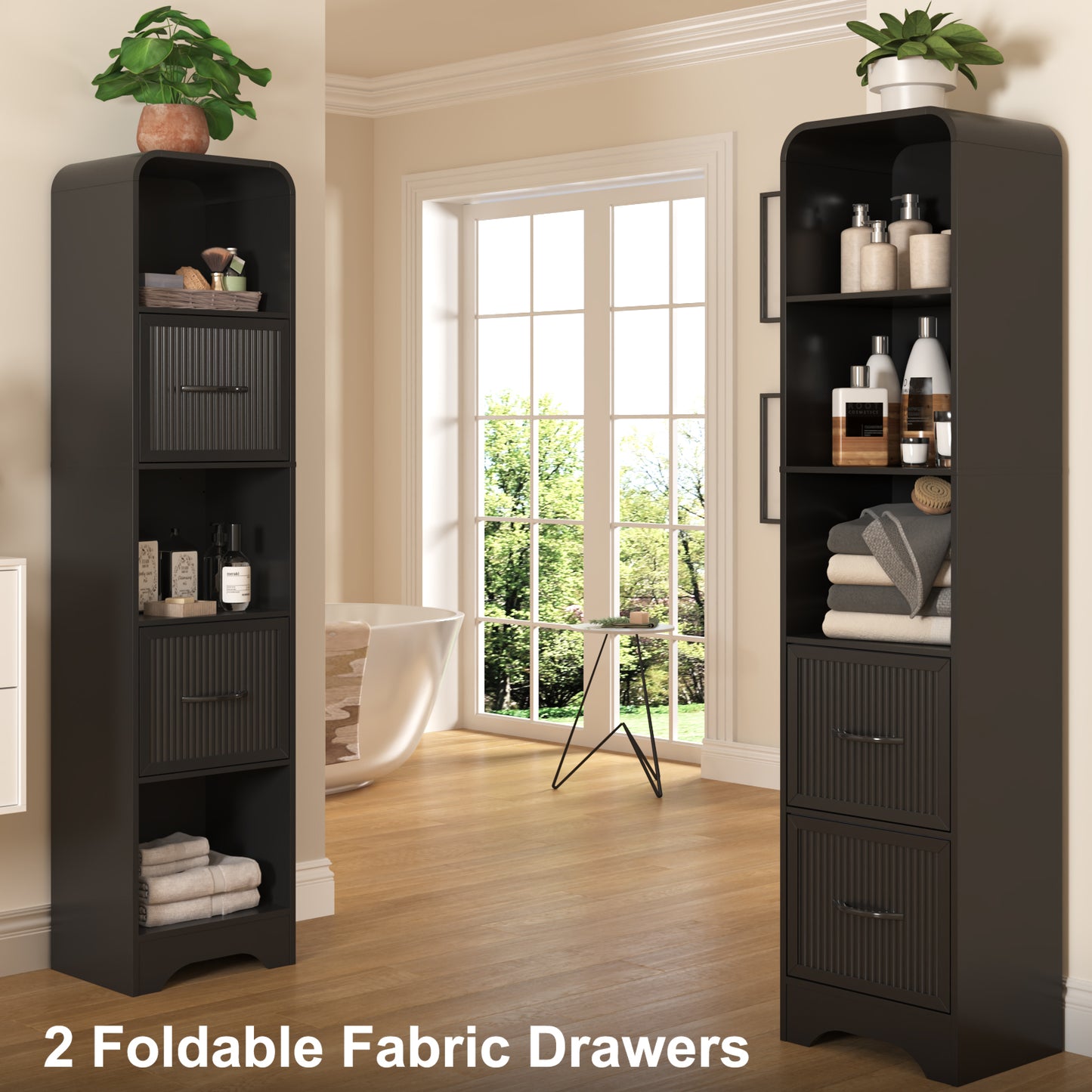 SOLACE FURNITURE 70" Modern Bookshelf with 2 Adjustable Bins, Wooden Bookcase for Office Apartment