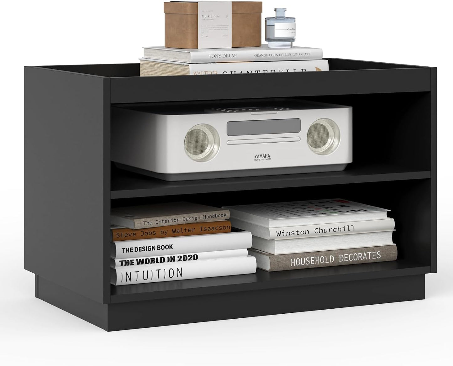 Stckable Storage 2-Shelf, 28" Wide Storage Bins with Open Compartment for Closet Organizers