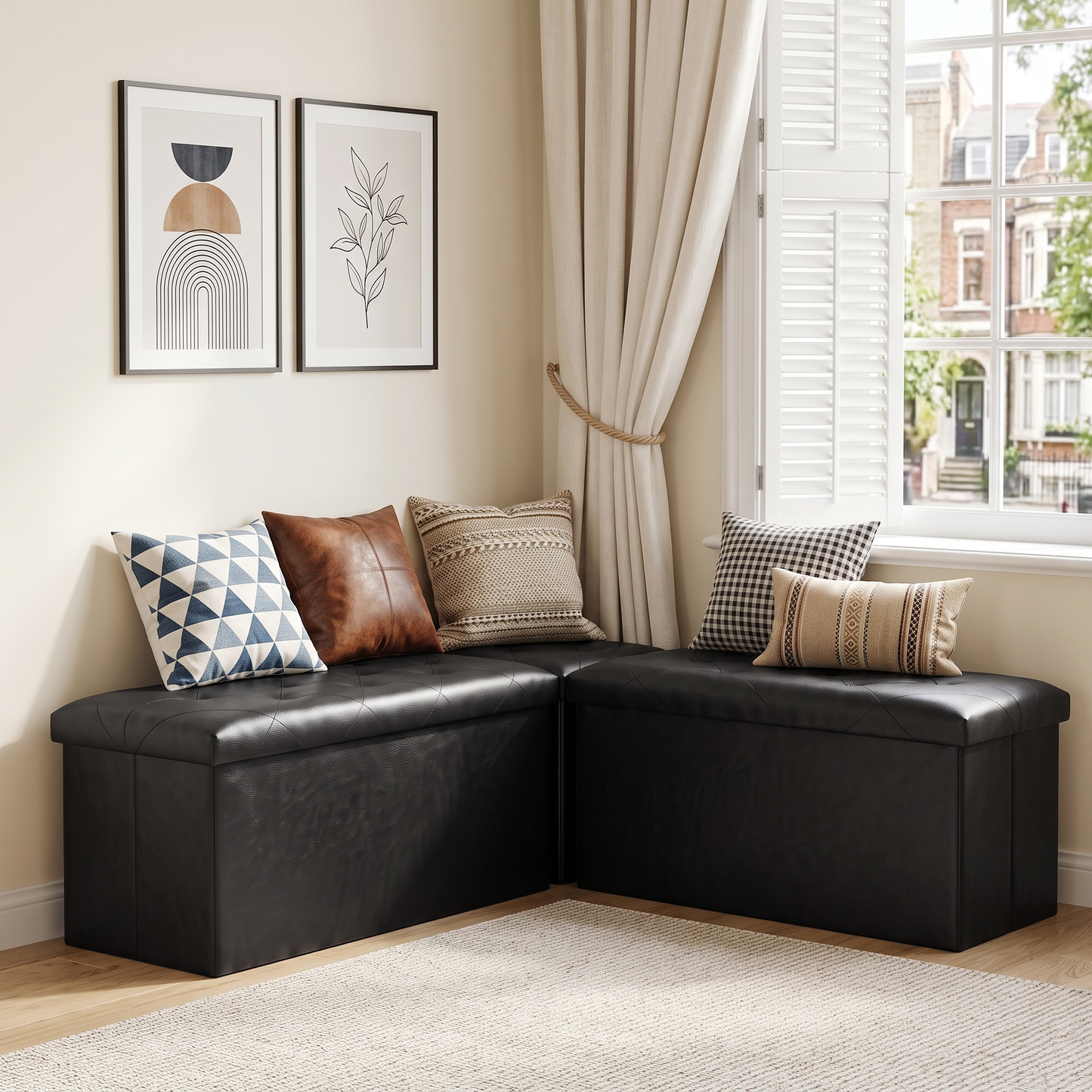 SOLACE FURNITURE Storage Bench, Foot Rest, End of Bed Bench, Storage Chest for Living Room, Bedroom, Entryway