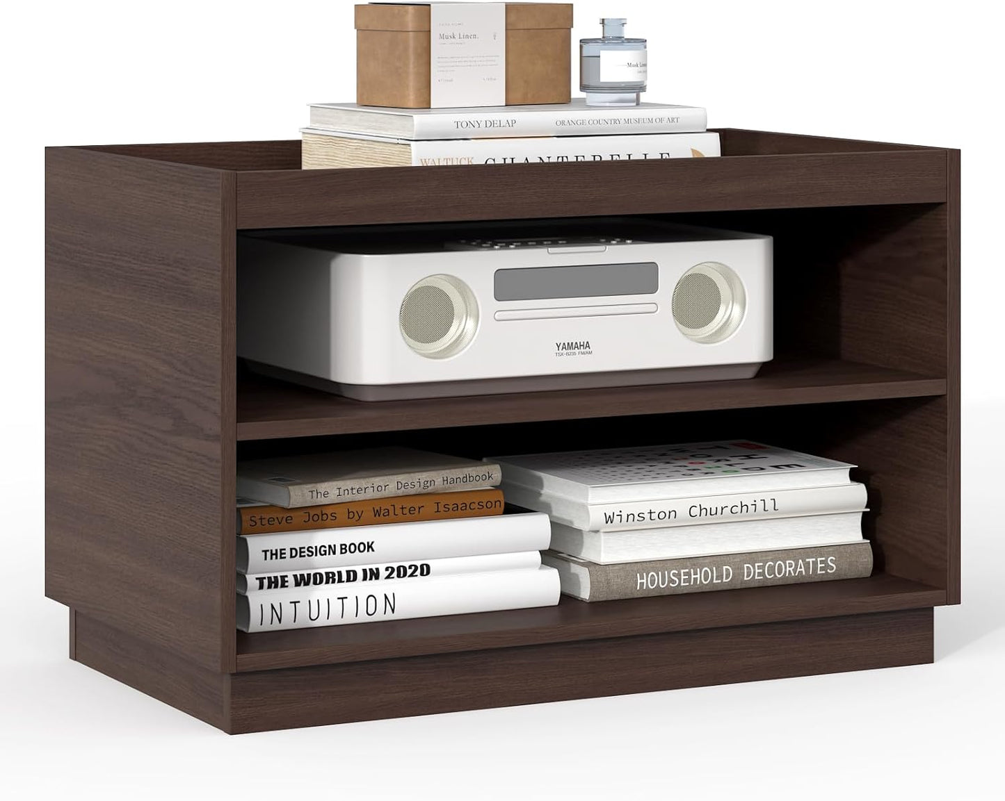 Stckable Storage 2-Shelf, 28" Wide Storage Bins with Open Compartment for Closet Organizers