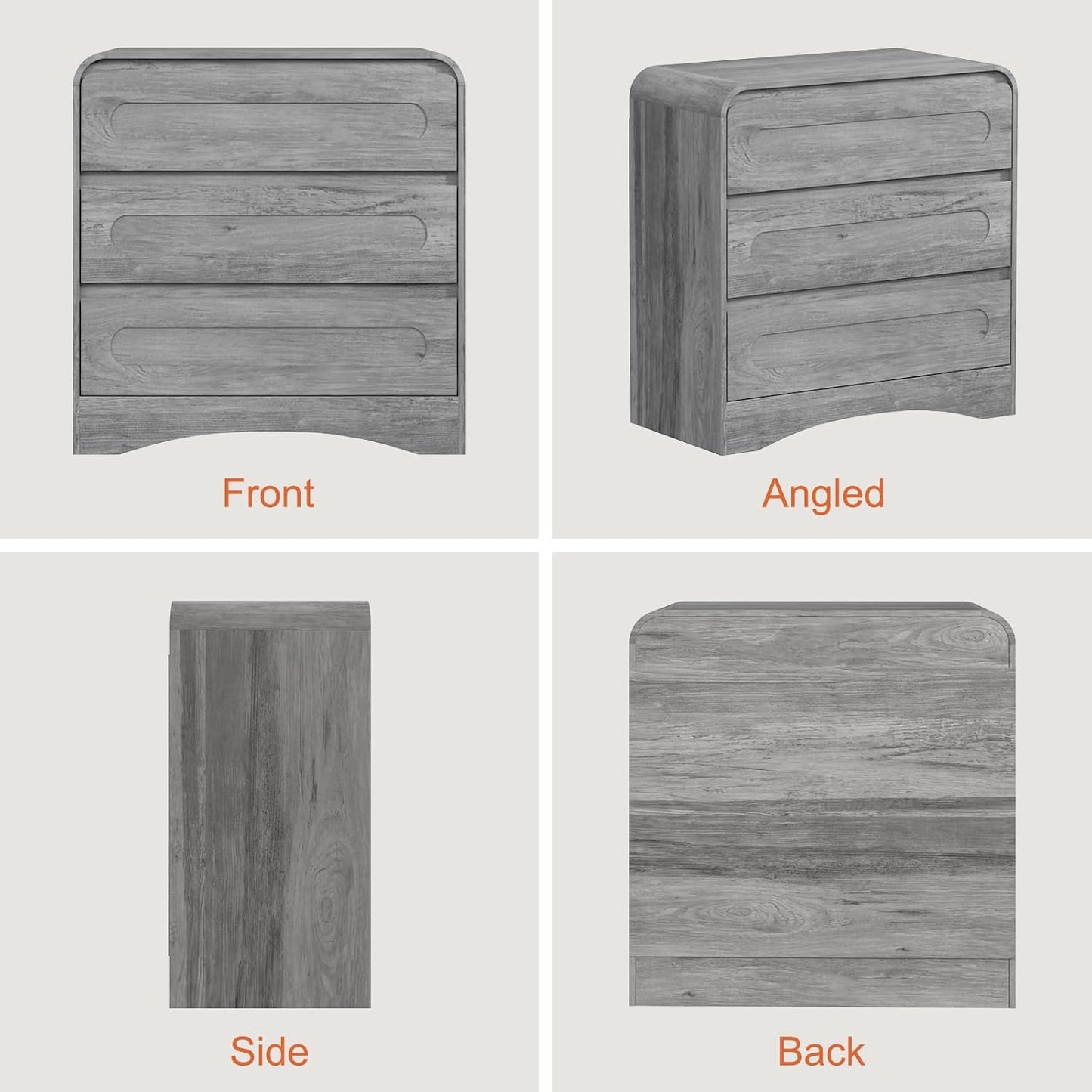 3 Drawer Dressers for Bedroom, 32" Wide Wood Storage Dresser Chest of Drawers Organizer