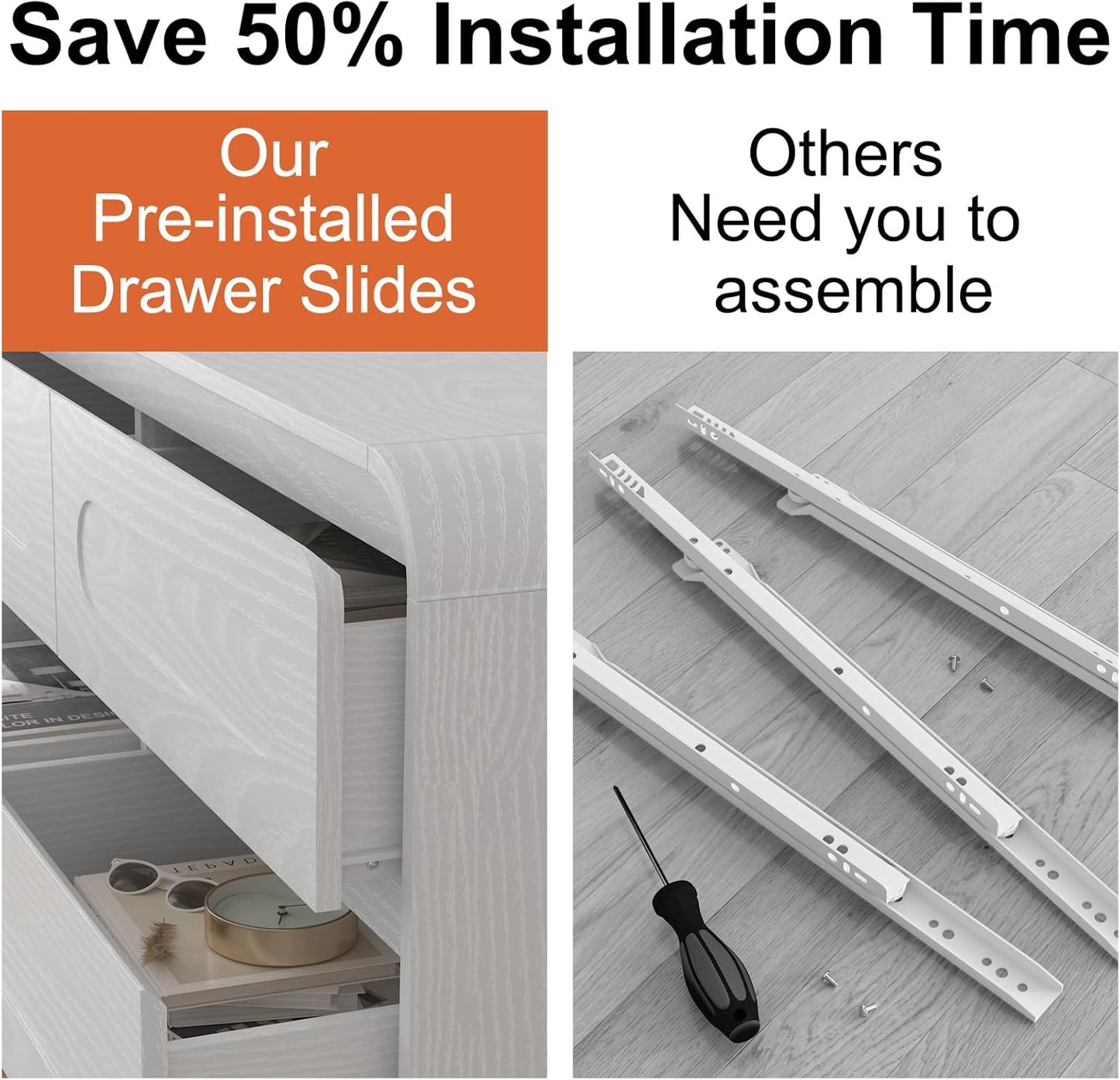 SOLACE FURNITURE 9 Drawers Dresser for Bedroom, 63" Wide Modern Dressers for Bedroom Living Room Hallway