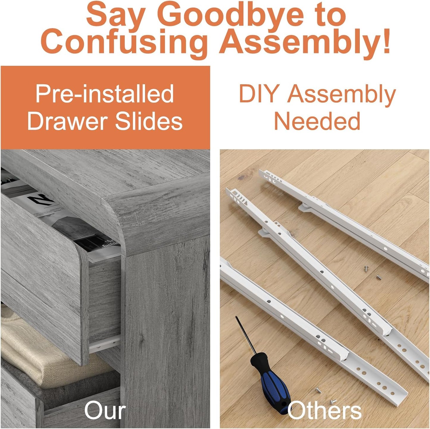 3 Drawer Dressers for Bedroom, 32" Wide Wood Storage Dresser Chest of Drawers Organizer