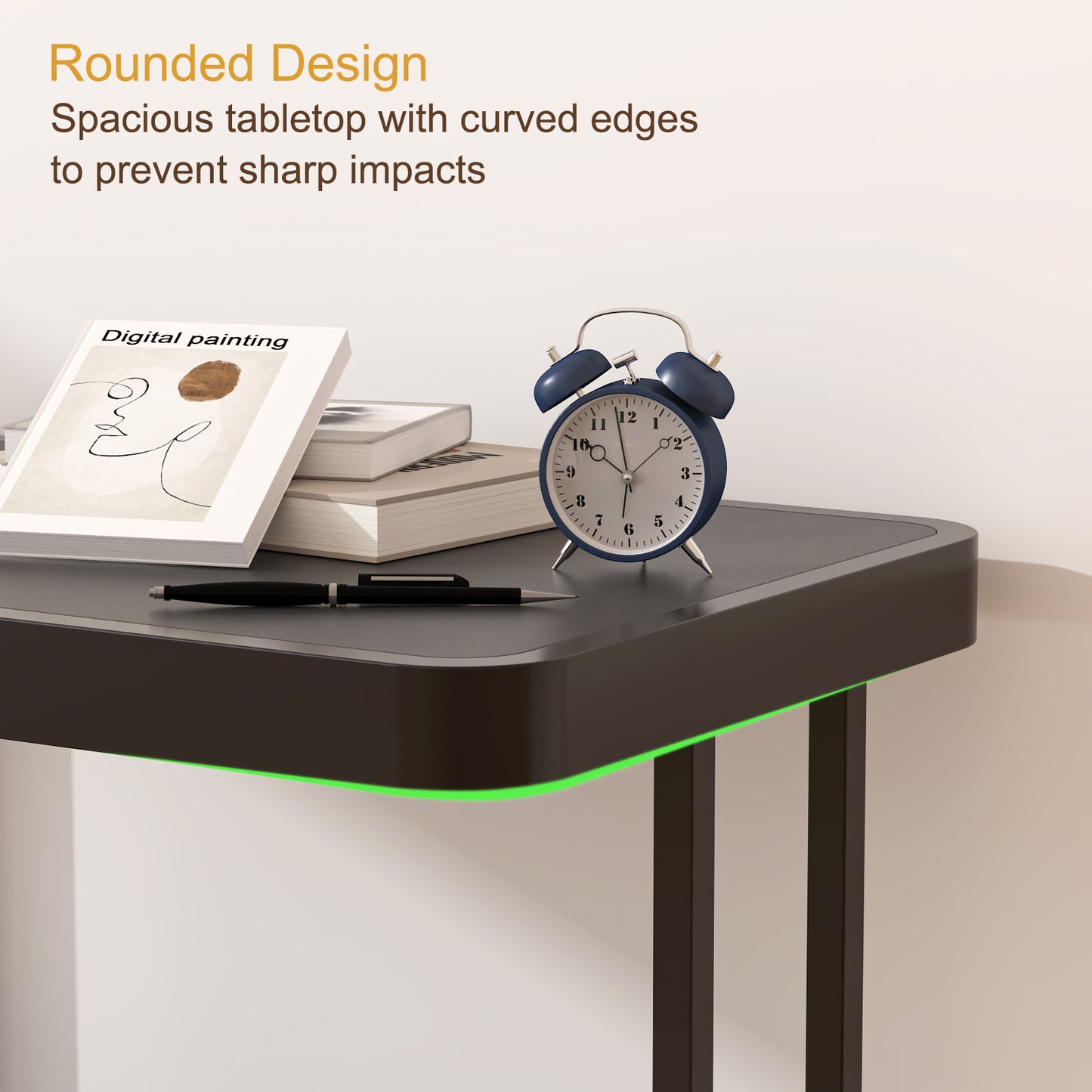 SOLACE FURNITURE Nightstand with Drawer and Shelves for Living Room Bedroom