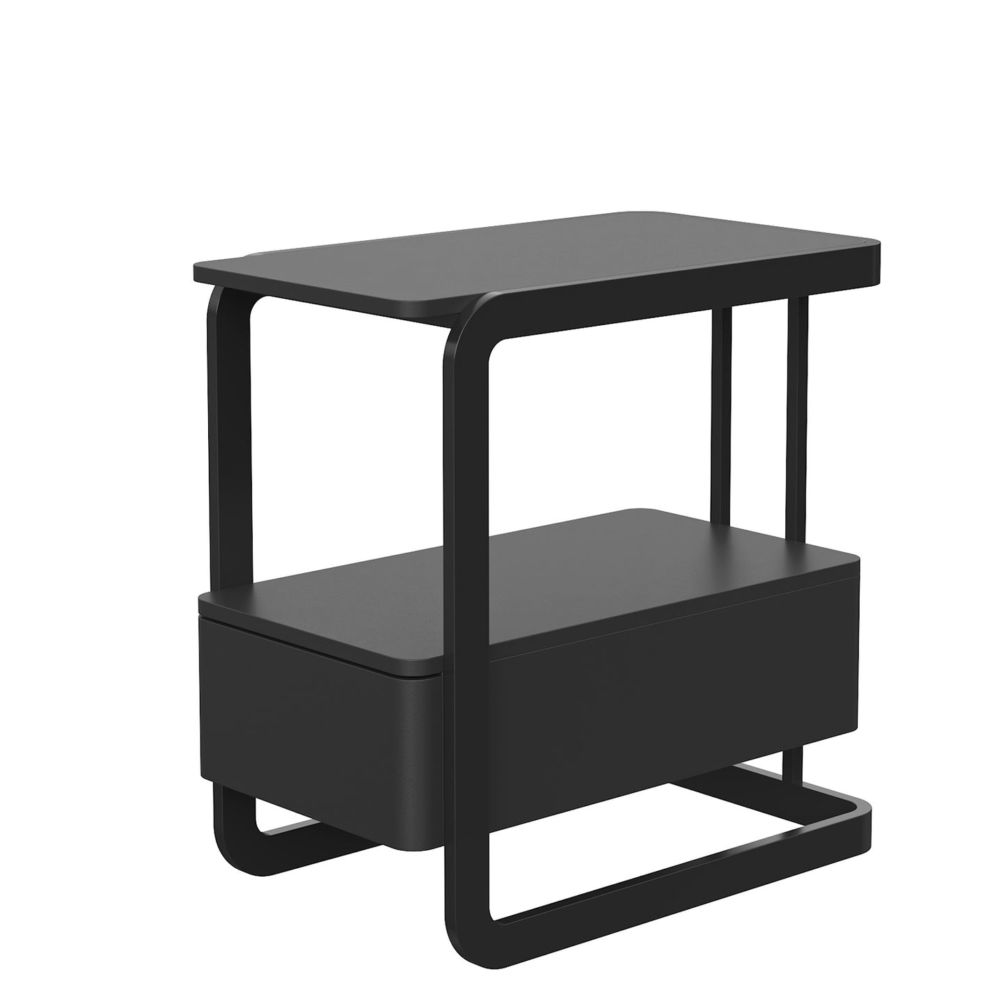 SOLACE FURNITURE Side Table, End Table, Nightstand with Drawer and Shelves for Living Room, Bedroom