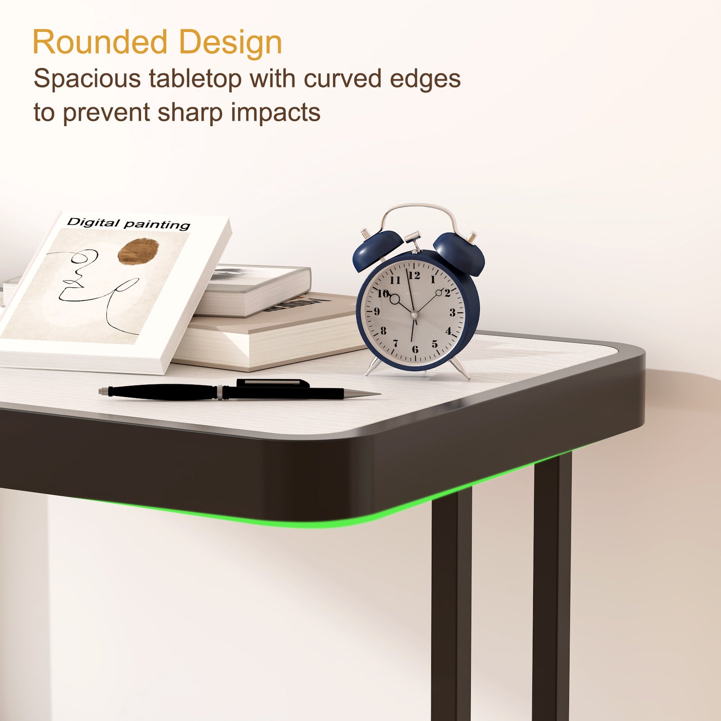 SOLACE FURNITURE Nightstand with Drawer and Shelves for Living Room Bedroom