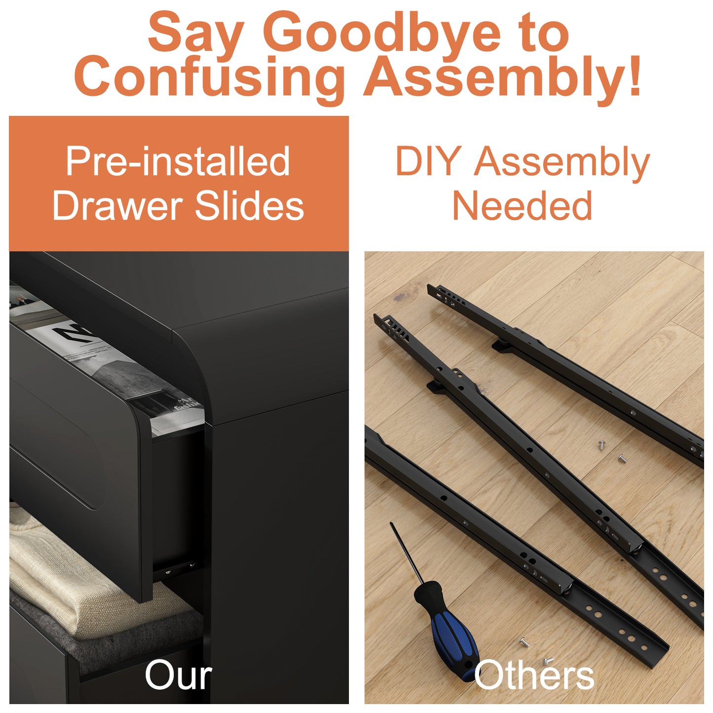 3 Drawer Dressers for Bedroom, 32" Wide Wood Storage Dresser Chest of Drawers Organizer