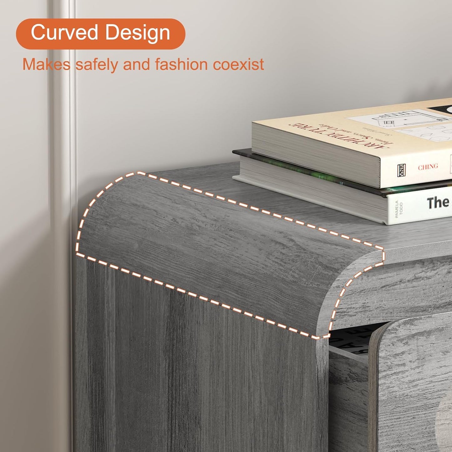 3－Drawers Dresser with Clothes Rack，Modern Wooden Storage Chest of Drawers for Bedroom