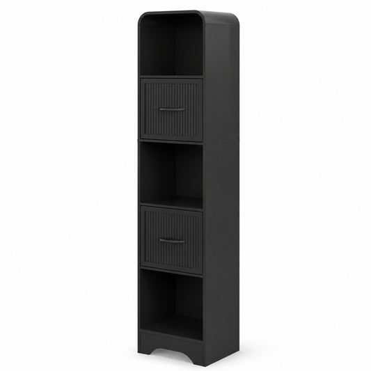 SOLACE FURNITURE 70" Modern Bookshelf with 2 Adjustable Bins, Wooden Bookcase for Office Apartment