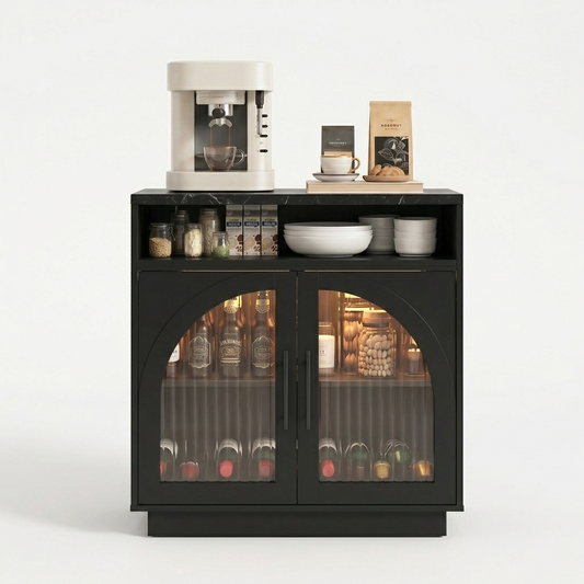Sideboard Buffet Cabinet with Removable Wine Rack, Coffee Bar Cabinet with Open Shelf