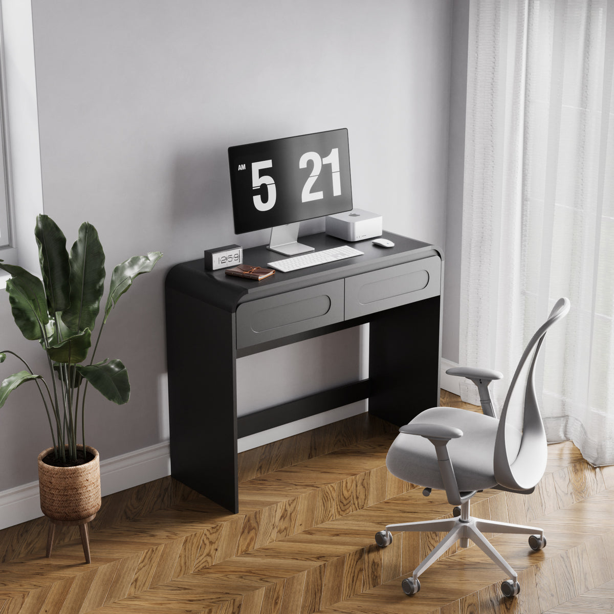 Vanity Desk with 2 Drawers, Modern Makeup Vanity Table with Storage