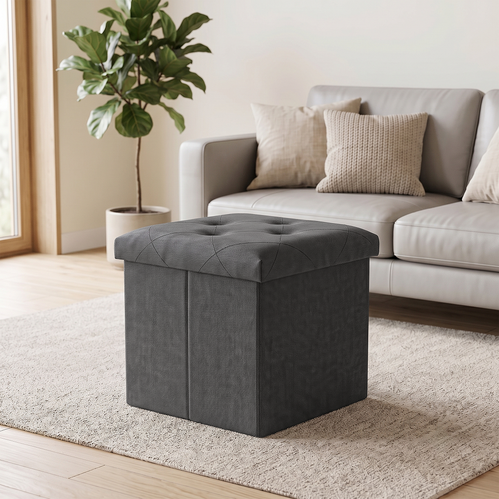 SOLACE FURNITURE Storage Ottoman, Foot Rest for Living Room, Entryway