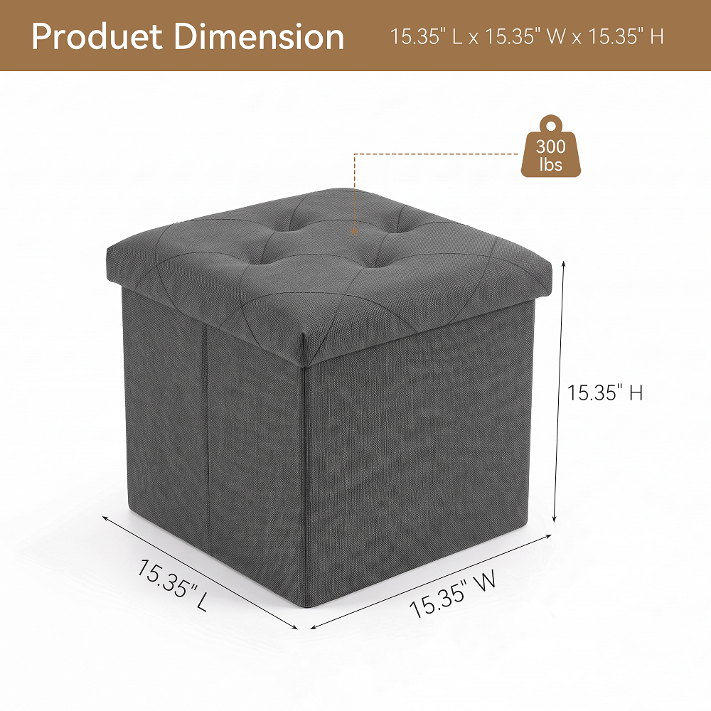 SOLACE FURNITURE Ottoman with Storage for Living Room, Entryway
