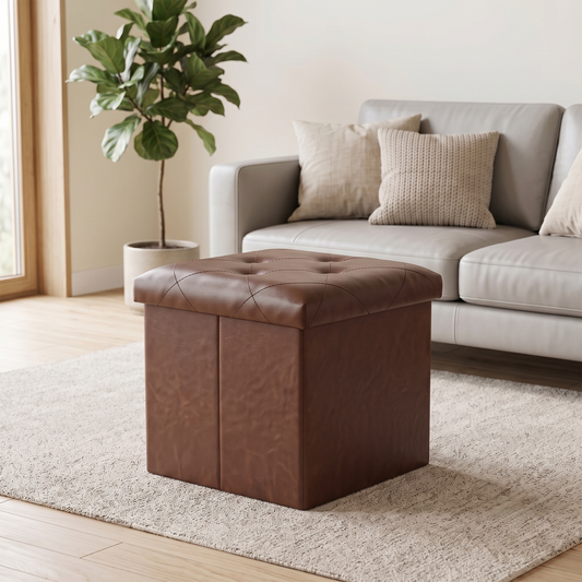 SOLACE FURNITURE Storage Ottoman, Foot Rest for Living Room, Entryway