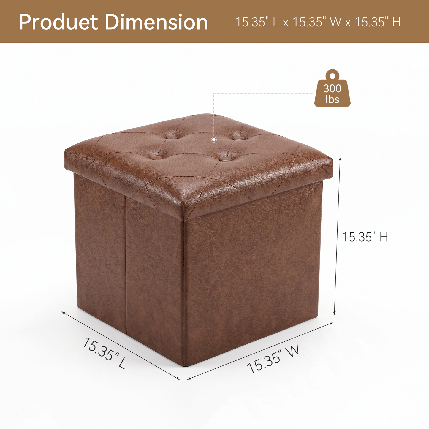 SOLACE FURNITURE Storage Ottoman, Foot Rest for Living Room, Entryway