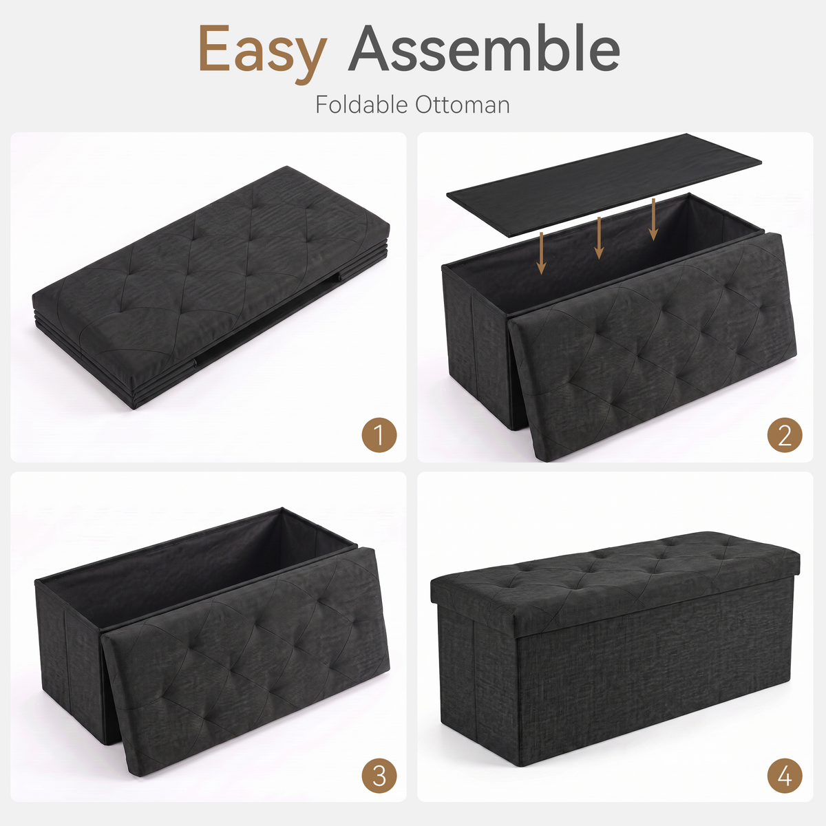 3 Piece L-Shape Storage Bench Set, Modern Modular Organizer Box