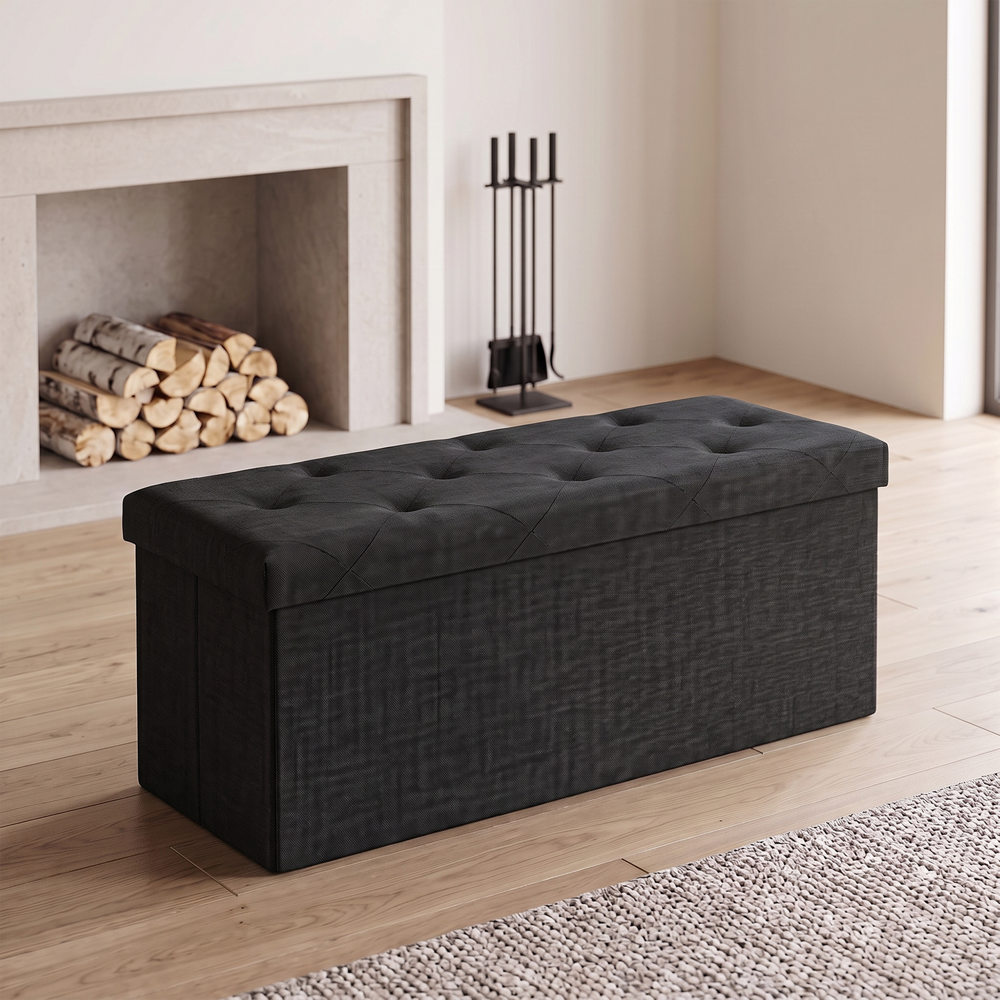 SOLACE FURNITURE Storage Bench, Foot Rest, End of Bed Bench, Storage Chest for Living Room, Bedroom, Entryway