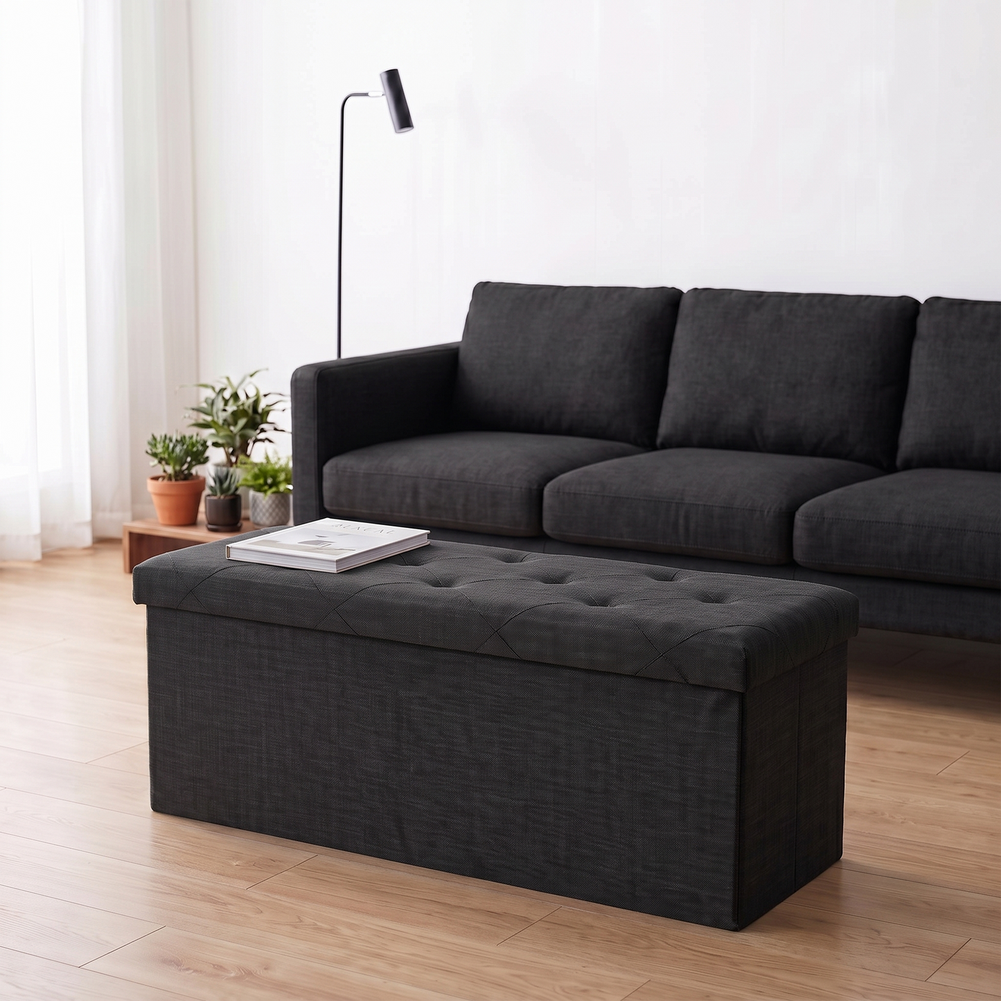 SOLACE FURNITURE Storage Bench, Foot Rest, End of Bed Bench, Storage Chest for Living Room, Bedroom, Entryway