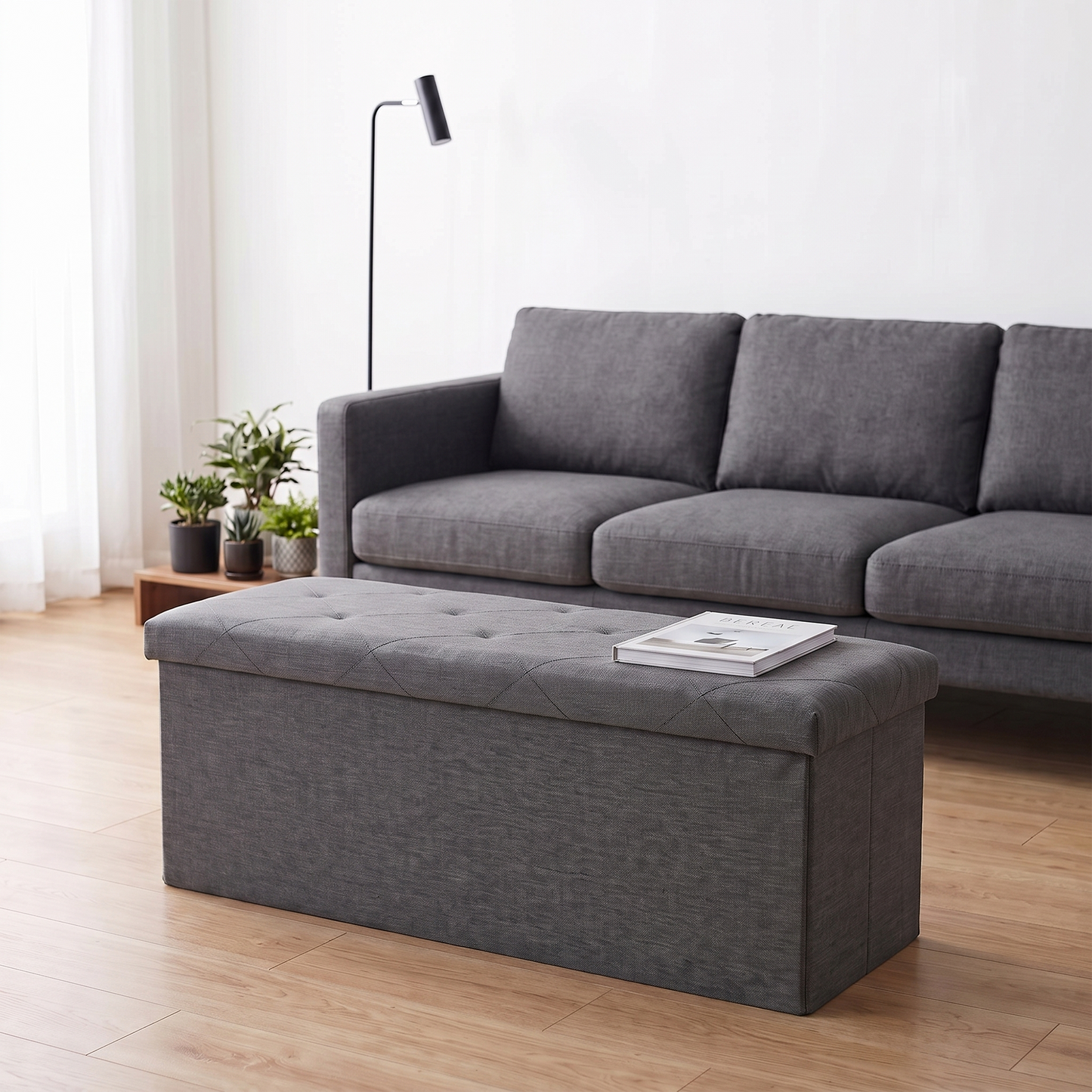 SOLACE FURNITURE Storage Bench, Foot Rest, End of Bed Bench, Storage Chest for Living Room, Bedroom, Entryway