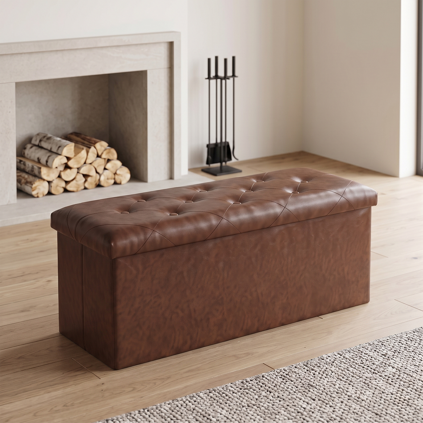 SOLACE FURNITURE Storage Bench, Foot Rest, End of Bed Bench, Storage Chest for Living Room, Bedroom, Entryway