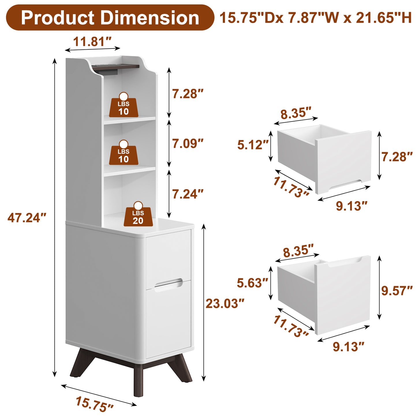 Tall Nightstand with Charging Station,Modern End Bedside Table for Bedroom