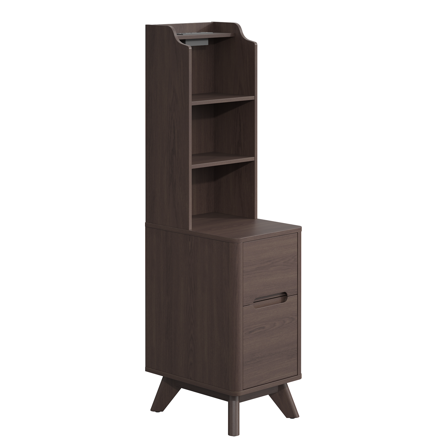 Tall Nightstand with Charging Station,Modern End Bedside Table for Bedroom