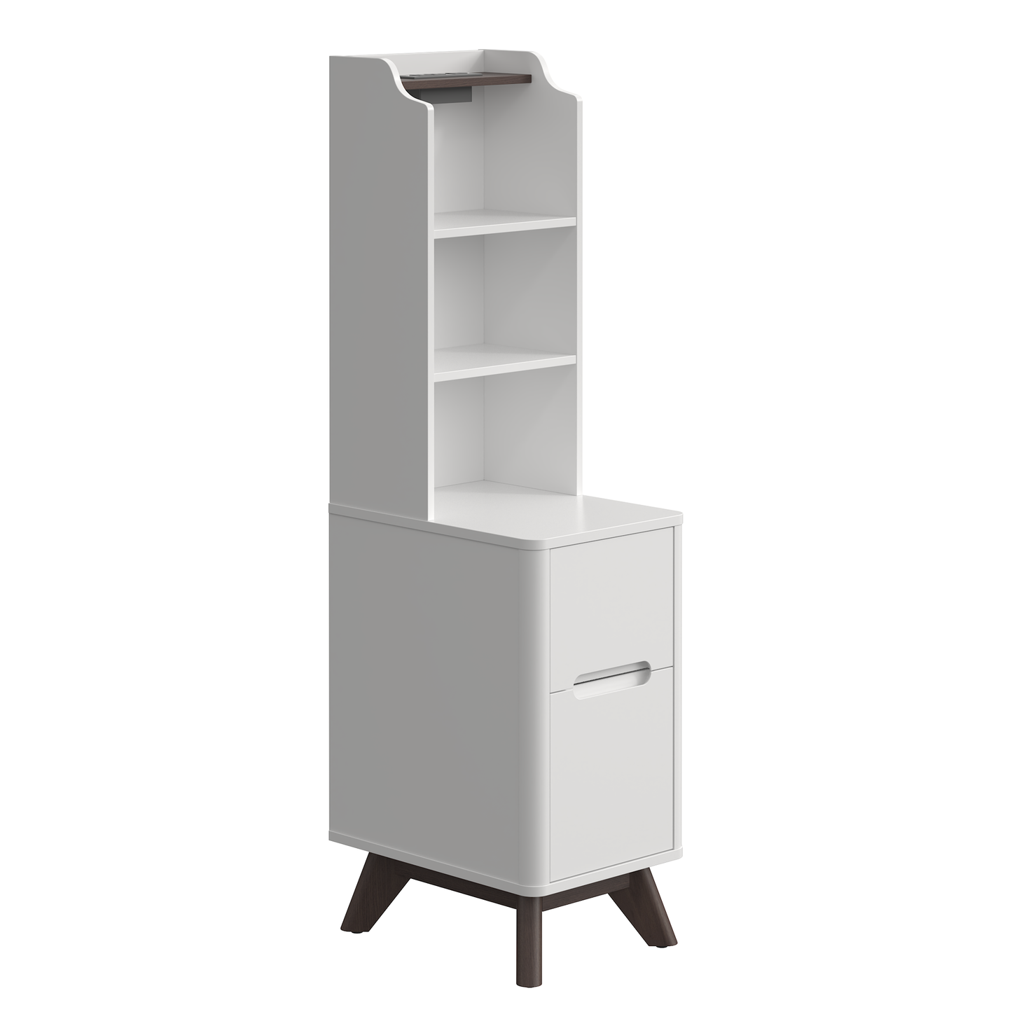 Tall Nightstand with Charging Station,Modern End Bedside Table for Bedroom