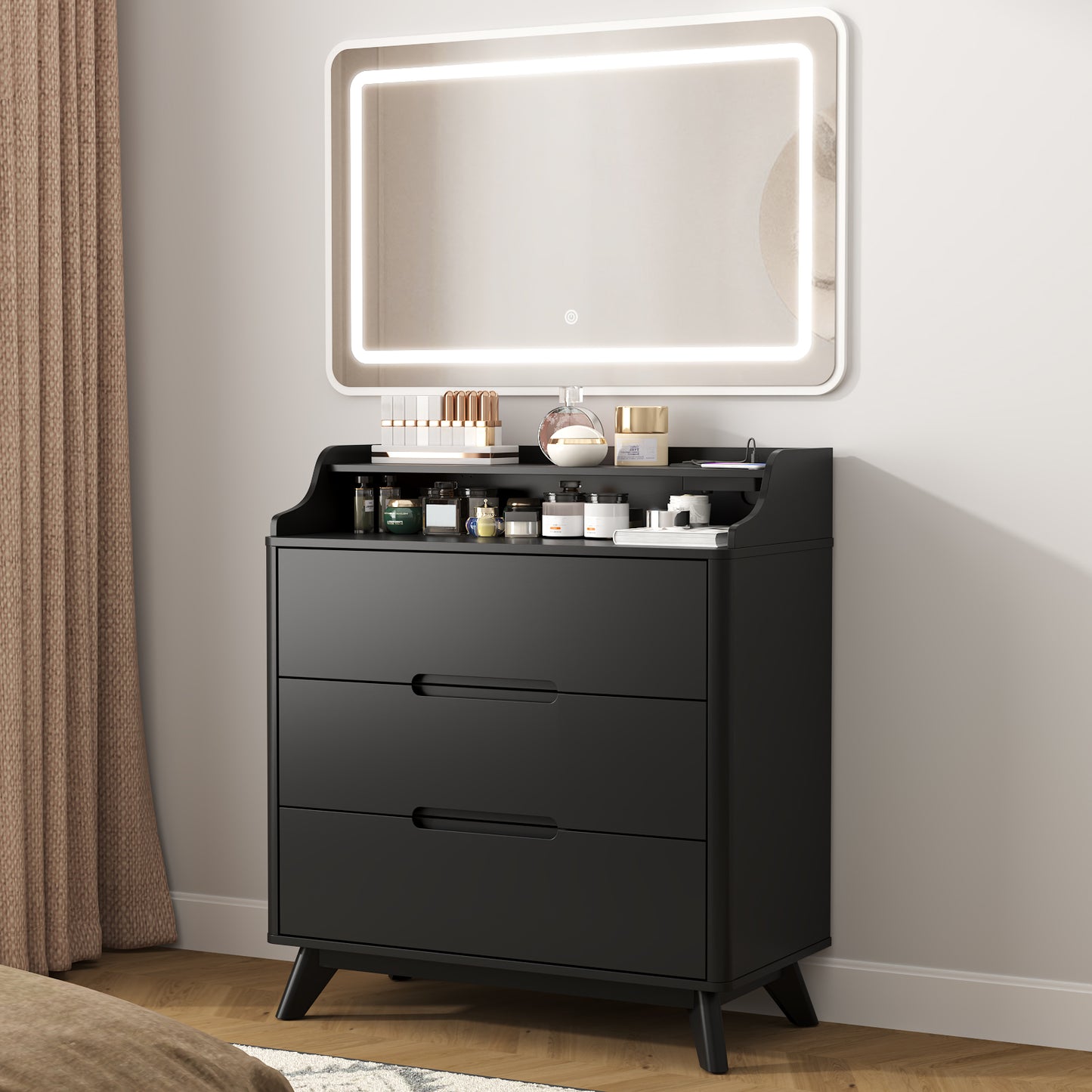 3 Drawer Chest Dressers with Charging Station for for Bedroom Living Room