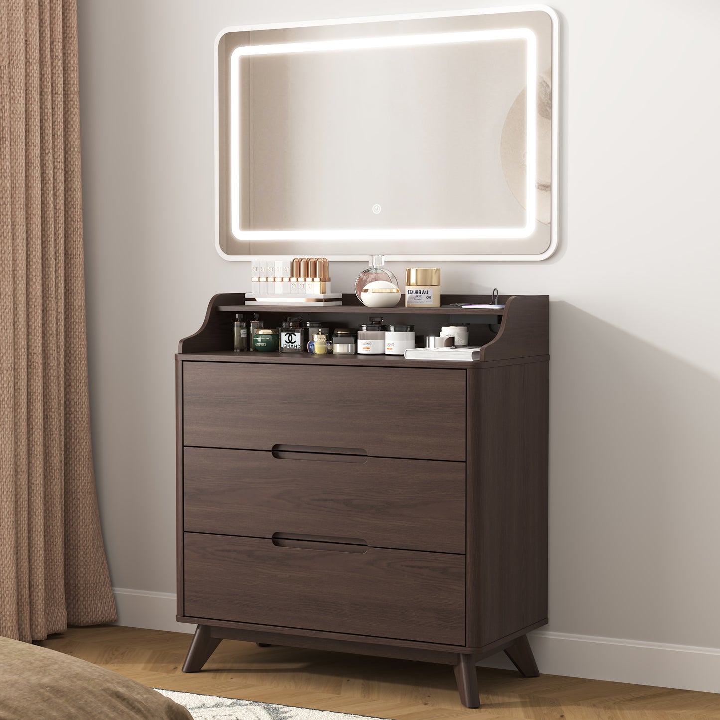 3 Drawer Chest Dressers with Charging Station for for Bedroom Living Room
